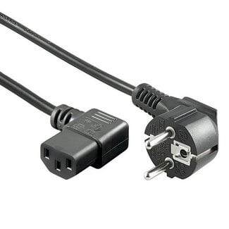 InLine C13 (haaks/rechts) - CEE 7/7 (haaks) stroomkabel - 3x 1,00mm / zwart - 5 meter