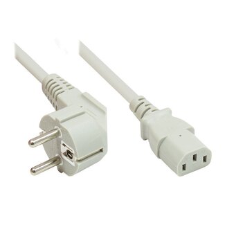 S-Impuls C13 (recht) - CEE 7/7 (haaks) stroomkabel - 3x 1,00mm / grijs - 5 meter