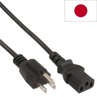 DINIC C13 (recht) - Type B / Japan (recht) stroomkabel - VCTF 3x 0,75mm / zwart - 1,8 meter