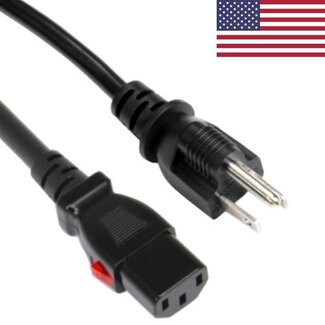 ACT C13 (recht met IEC Lock) - Type B / Amerika (recht) stroomkabel - SVT AWG18/3 / zwart - 2 meter