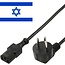 Apparaatsnoer met rechte C13 plug en haakse type H stekker (Israël) - 3x 0,75mm / zwart - 1,8 meter