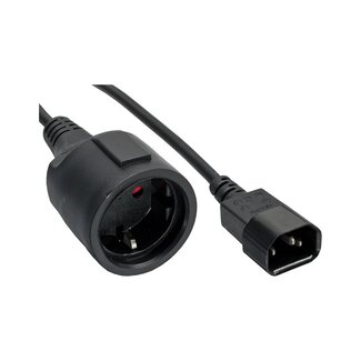 S-Impuls C14 - CEE 7/3 stroomkabel voor UPS/PDU - 3x 0,75mm / zwart - 1 meter