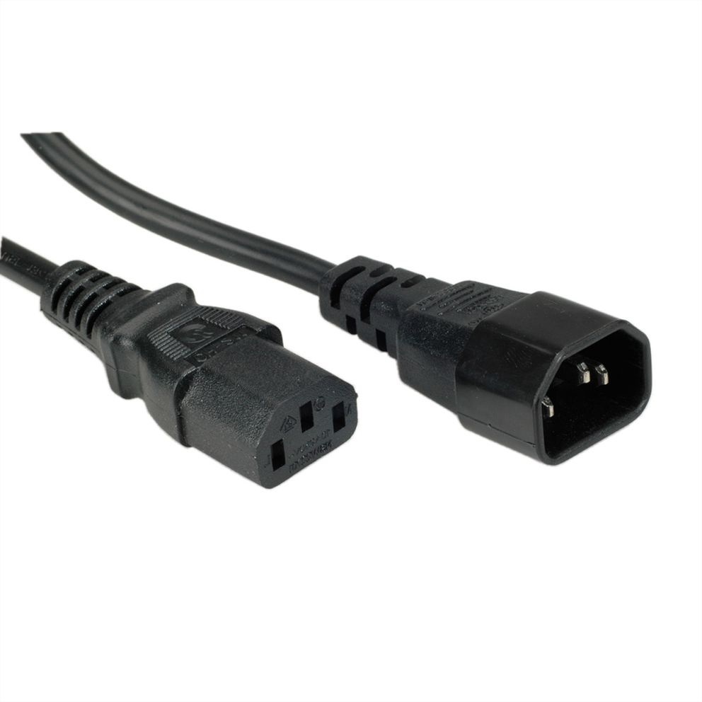 ACT C13 - C14 voeding verlengkabel - zwart - 0,30 meter