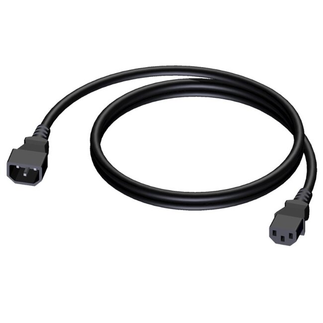 Procab CAB480 C13 - C14 stroomkabel voor UPS/PDU - 3x 1,5mm / zwart - 0,50 meter