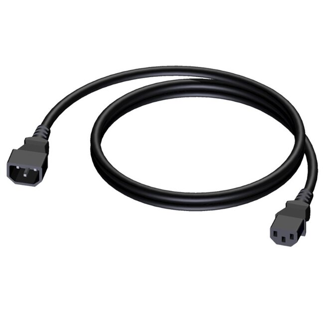 Procab CAB480 C13 - C14 stroomkabel voor UPS/PDU - 3x 1,5mm / zwart - 1 meter