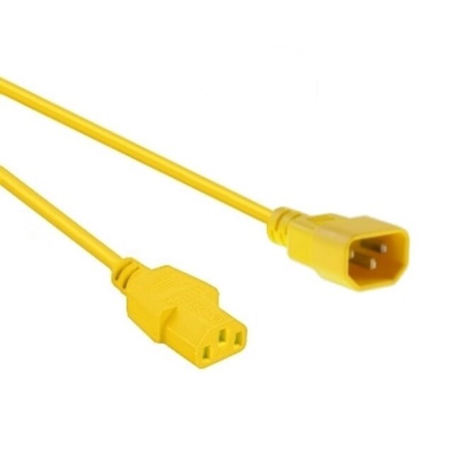C13 - C14 stroomkabel voor UPS/PDU - 3x 0,75mm / geel - 0,50 meter