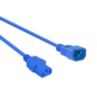ACT C13 - C14 stroomkabel voor UPS/PDU - 3x 0,75mm / blauw - 1 meter