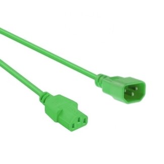 EECONN C13 - C14 stroomkabel voor UPS/PDU - 3x 0,75mm / groen - 1 meter