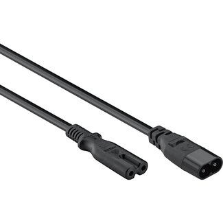 Goobay C7 - C8 stroom verlengkabel - 2x 0,75mm / zwart - 2 meter
