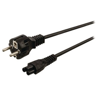 InLine Apparaatsnoer met rechte C5 plug en rechte stekker - 3x 1,00mm / zwart - 5 meter