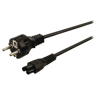 InLine Apparaatsnoer met rechte C5 plug en rechte stekker - 3x 1,50mm / zwart - 10 meter