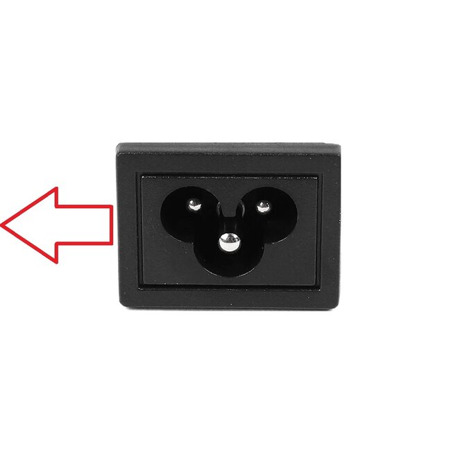 C5 (haaks/links) - CEE 7/7 (haaks) stroomkabel | 3x 0,75mm | zwart | 5 meter