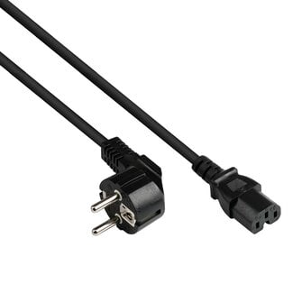 Good Connections C15 (recht) - CEE 7/7 (haaks) stroomkabel - 3x 1,00mm (PVC) / zwart - 1 meter