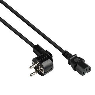 Good Connections C15 (recht) - CEE 7/7 (haaks) stroomkabel - 3x 1,00mm (PVC) / zwart - 3 meter