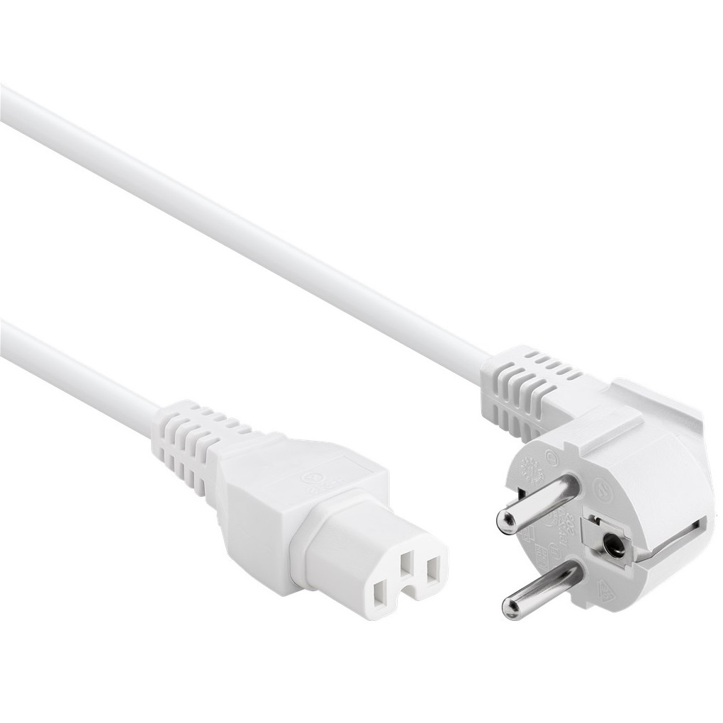 Goobay Stroomkabel met C15 warmte-plug - wit - 2 meter