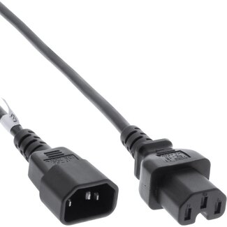 InLine C15 - C14 stroomkabel voor UPS/PDU | 3x 0,75mm (PVC) | zwart | 1,8 meter