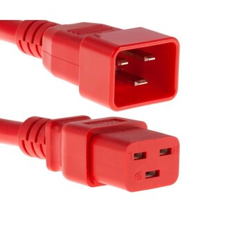 EECONN C19 - C20 stroomkabel voor UPS/PDU - 3x 1,50mm / rood - 0,50 meter