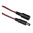 DC plug (m) - DC plug (v) verlengkabel - 5,5mm x 2,1mm - max. 12V/3A / rood/zwart - 3 meter