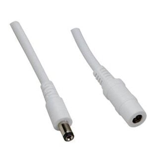 BKL DC plug (m) - DC plug (v) verlengkabel - 5,5mm x 2,1mm - max. 12V/7A / wit - 3 meter