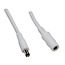 DC plug (m) - DC plug (v) verlengkabel - 5,5mm x 2,1mm - max. 12V/7A / wit - 3 meter