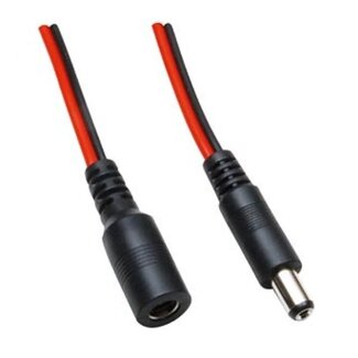 BKL DC plug (m) - DC plug (v) verlengkabel - 5,5mm x 2,1mm - max. 12V/10A / rood/zwart - 3 meter