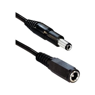 MaxTrack DC plug (m) - DC plug (v) verlengkabel - 5,5mm x 2,5mm - max. 12V/0,5A / zwart - 5 meter