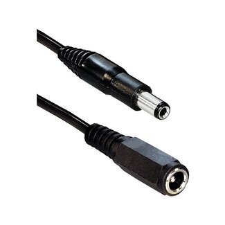 Transmedia DC plug (m) - DC plug (v) verlengkabel - 5,5mm x 2,5mm - max. 12V/0,5A / zwart - 5 meter