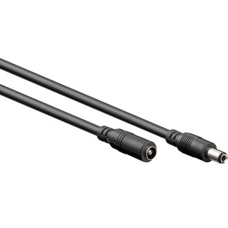 Goobay DC plug (m) - DC plug (v) verlengkabel - 5,5mm x 2,5mm - max. 12V/2A / zwart - 10 meter