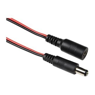 BKL DC plug (m) - DC plug (v) verlengkabel - 5,5mm x 2,5mm - max. 12V/7A / zwart/rood - 3 meter