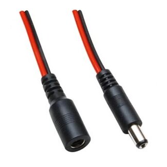 BKL DC plug (m) - DC plug (v) verlengkabel - 5,5mm x 2,5mm - max. 12V/10A / rood/zwart - 3 meter