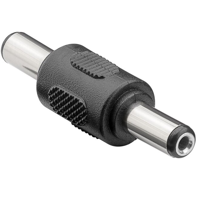 DC plug (m) - DC plug (m) koppelstuk - 5,5mm x 2,1mm / zwart