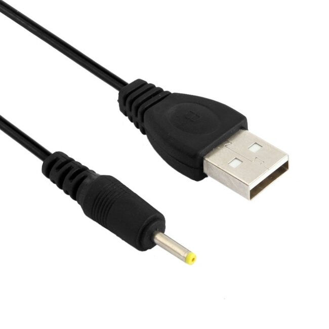 USB-A (m) - DC plug 2,5 x 0,7mm (m) kabel / zwart - 1 meter
