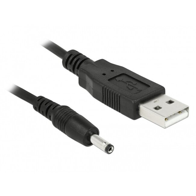 USB-A (m) - DC plug 3,5 x 1,35mm (m) kabel / zwart - 1,5 meter