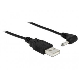 DeLOCK USB-A (m) - DC plug 3,5 x 1,35mm (m) kabel - haaks / zwart - 1,5 meter