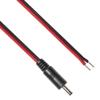 BKL DC plug (m) 3,5 x 1,35mm stroomkabel met open einde - max. 3A / zwart/rood - 2 meter