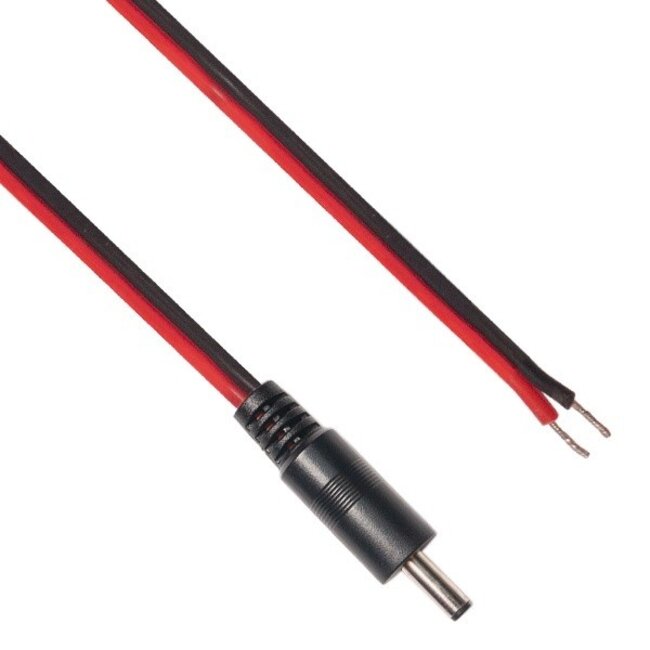 DC plug (m) 3,5 x 1,35mm stroomkabel met open einde - max. 3A / zwart/rood - 2 meter