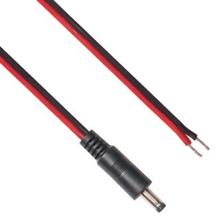 BKL DC plug (m) 4,0 x 1,7mm stroomkabel met open einde - max. 3A / zwart/rood - 2 meter