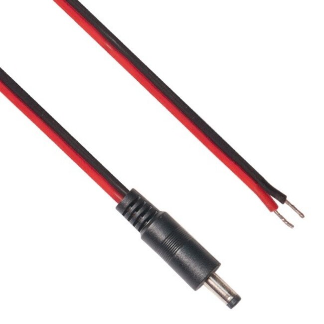 DC plug (m) 4,0 x 1,7mm stroomkabel met open einde - max. 3A / zwart/rood - 2 meter