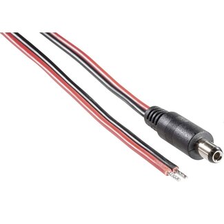 BKL DC plug (m) 5,5 x 2,1mm stroomkabel met open einde - max. 10A / zwart/rood - 2 meter
