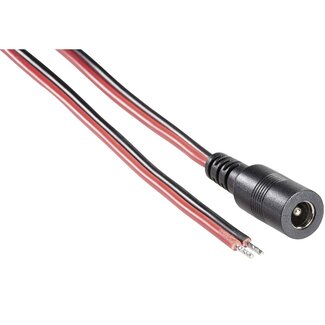 BKL DC plug (v) 5,5 x 2,1mm stroomkabel met open einde - max. 10A / zwart/rood - 2 meter