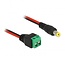 DC plug (m) 5,5 x 2,1mm stroomkabel met 2-pins terminal block / zwart/rood - 0,50 meter