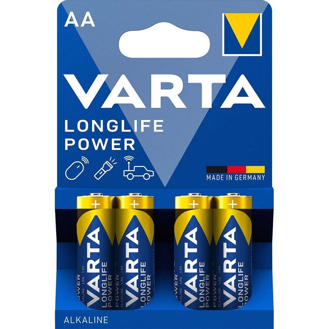 Varta AA (LR6) Longlife Power batterijen - 4 stuks in blister