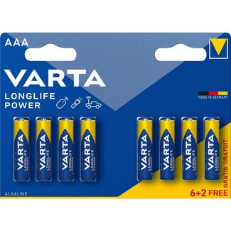 Varta Varta AAA (LR03) Longlife Power batterijen - 8 stuks in blister