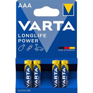 Varta Varta AAA (LR03) Longlife Power batterijen - 4 stuks in blister