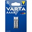 Varta AAAA (LR61) Alkaline Special batterijen - 2 stuks in blister