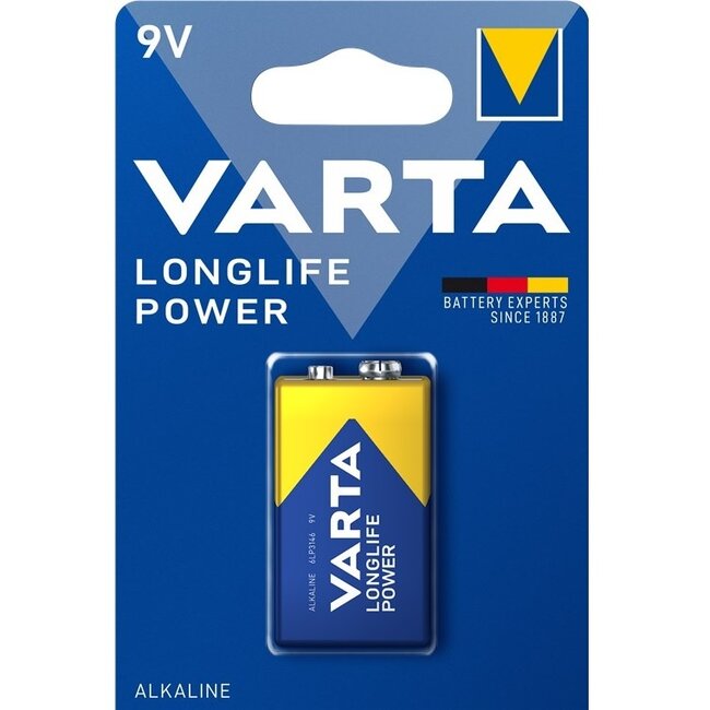 Varta E (6LR61) 9V Longlife batterij - 1 stuk in blister