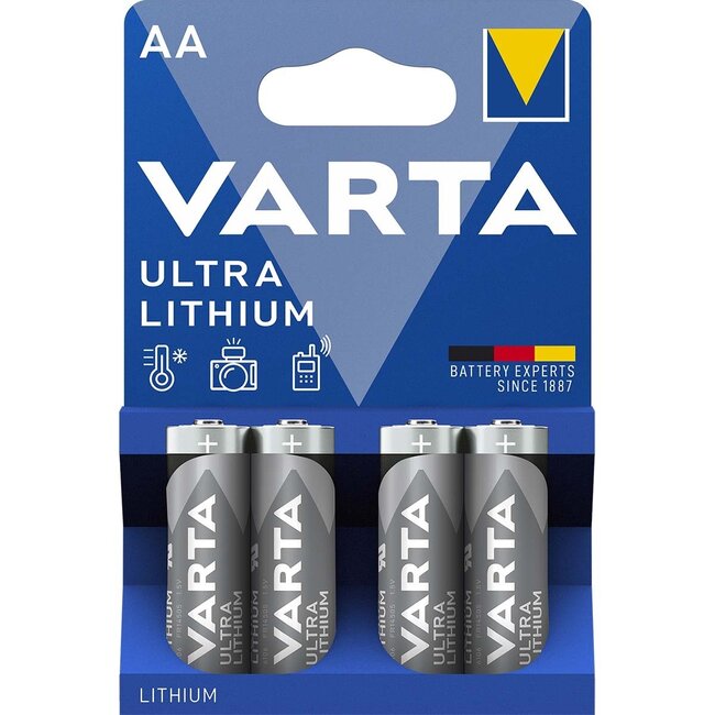 Varta AA (FR6) Ulta Lithium batterijen - 4 stuks in blister