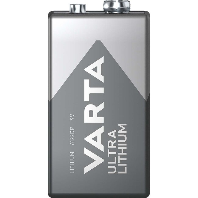 Varta E (6F22) 9V Ultra Lithium batterij - 1 stuk in blister