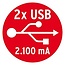 Brennenstuhl Desktop-Power stekkerdoos met 2 contacten en 2x USB / wit - 1,8 meter