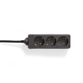 InLine Stekkerdoos met 3 contacten / zwart - 1,4 meter